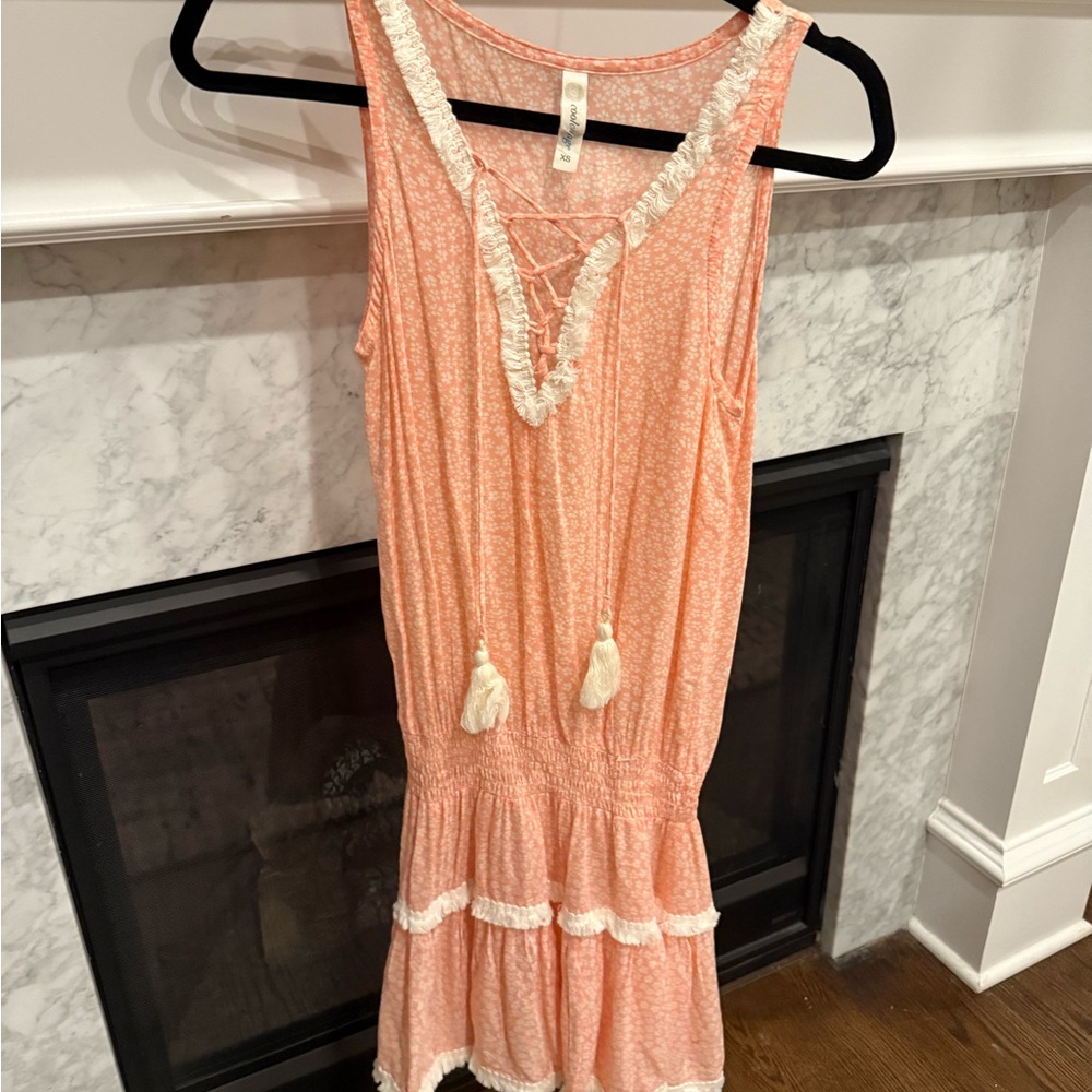 Pink Cool Change Sleeveless Dress with Lace Trim